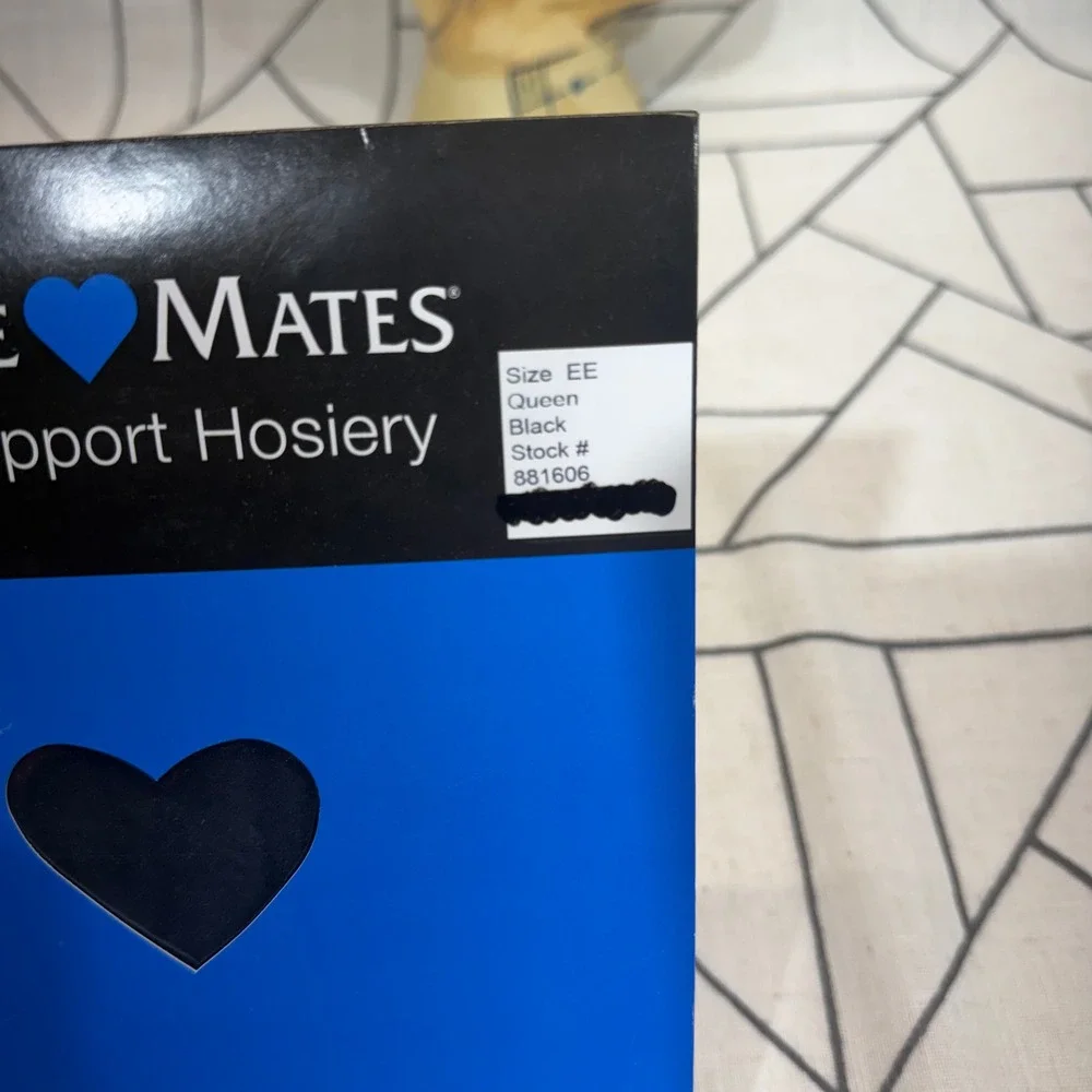 Nurse Mates Full Support Hosiery Size EE Black Compression Control Top 881606